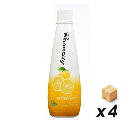 [냉장] 베버시티 후루티 리얼 레몬 에이드 1Kg 4개 (BOX)