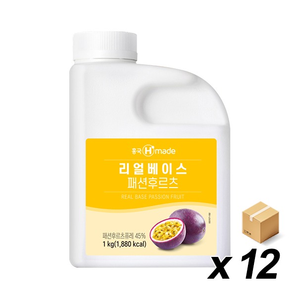 [냉장] 흥국 맘스 리얼베이스 패션후르츠 1Kg 12개(BOX)