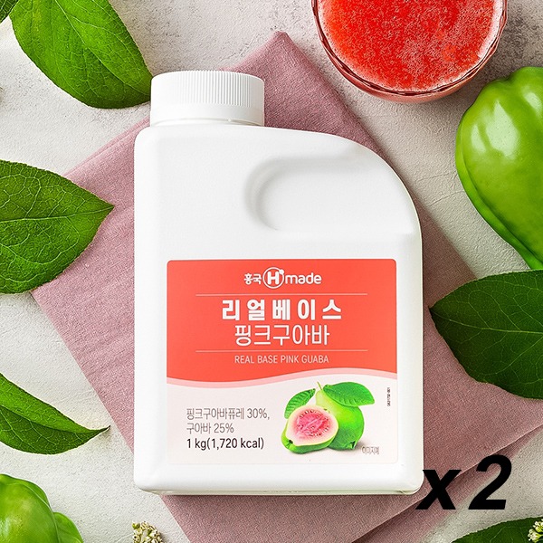 [냉장] 흥국 맘스 리얼베이스 핑크 구아바 1Kg 2개