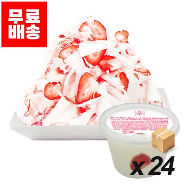 [업체발송][무료배송] 흥국 스노우빙 대패타입 딸기플러스 300ml 24개 (BOX)