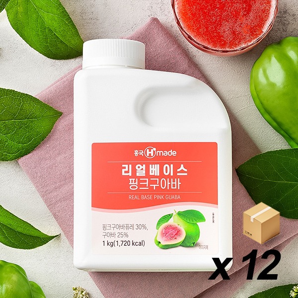 [냉장] 흥국 맘스 리얼베이스 핑크 구아바 1Kg 12개(BOX)