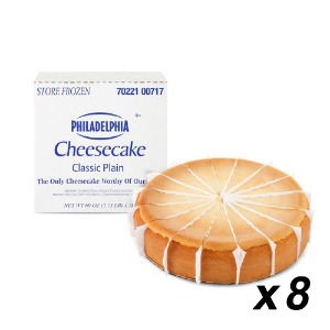 [냉동] 필라델피아 치즈케익 케이크 플레인 60oz (1.7kg/16pcs) 8개