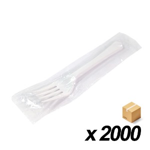 개별포장 일회용 포크(흰색) 15.5cm 100개 20봉 (BOX)