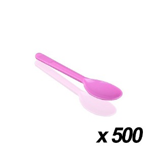 일회용 아이스크림 스푼(핑크) 12cm 500개