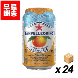 [업체발송][무료배송] 산펠레그리노 아란시아타 오렌지(캔) 330ml 24개 (BOX)