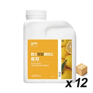 [냉장] 흥국 맘스 리얼베이스 유자 1Kg 12개 (BOX)