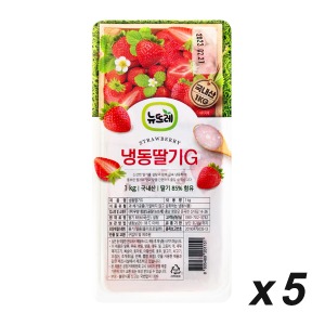 [냉동] 뉴뜨레 냉동 가당 딸기 1Kg 5개