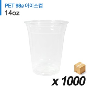 PET 98파이 14온스 아이스컵 1000개 (BOX)
