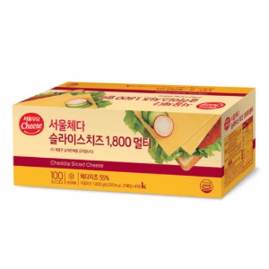 [냉장] 서울 체다 슬라이스 치즈 1800 멀티 100매
