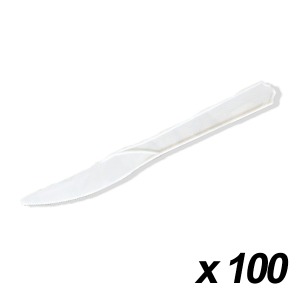 벌크포장 일회용 나이프(흰색) 16.8cm 100개