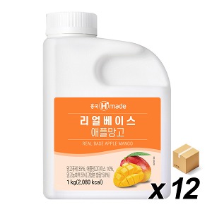[냉장] 흥국 맘스 리얼베이스 애플망고 1Kg 12개 (BOX)