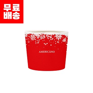 [업체발송][무료배송] 90파이 종이컵 에어홀더(12/16온스) - 눈꽃레드 500매 (BOX)